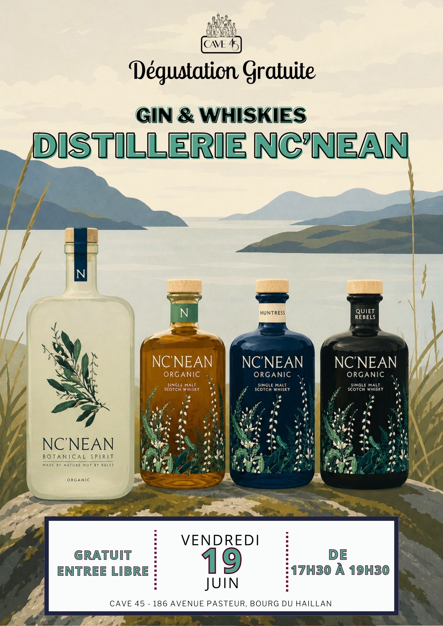 Dégustation gratuite Gin et whiskies Ecossais