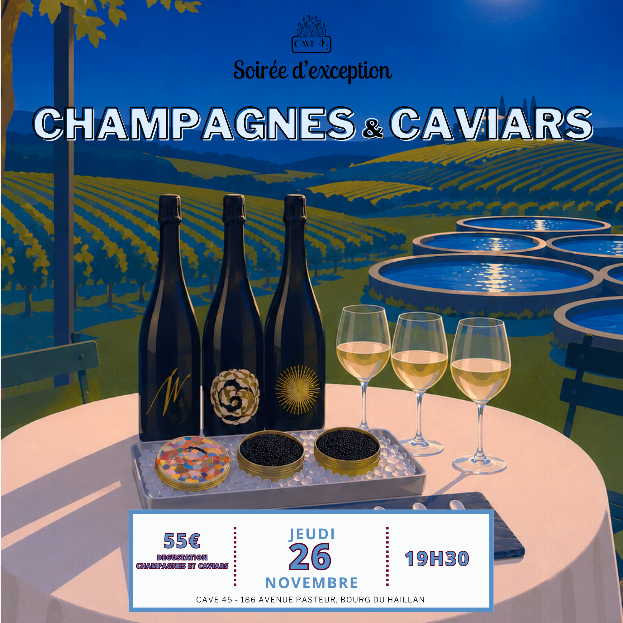 soirée d'exception champagne caviar